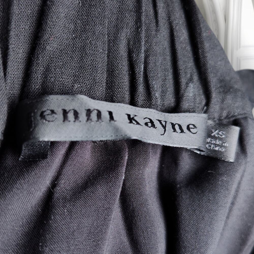 Jenni Kayne Black Cotton Linen Tiered Midi Dress XS Minimalist Coastal - Picture 12 of 14